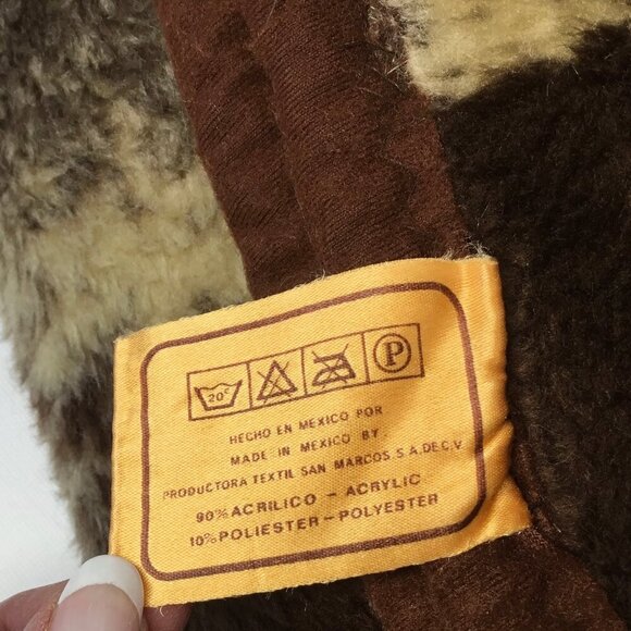 San Marcos Ryltex Mexico Reversible Blanket Cheetah Vintage Brown Cat Plush - Picture 12 of 12